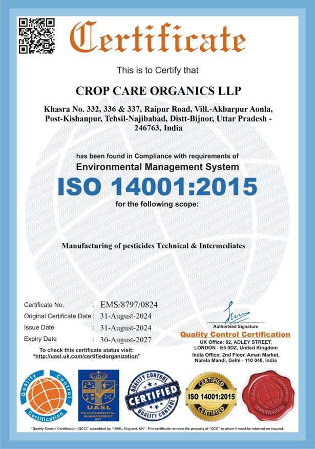 ISO 14001:2015 Certificate